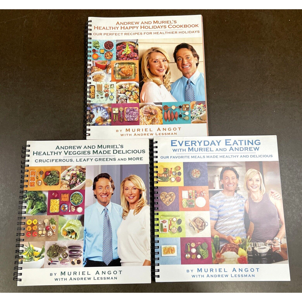 Andrew Lessman Healthy Cookbooks Lot of 3 Vegetables Favorites Holidays